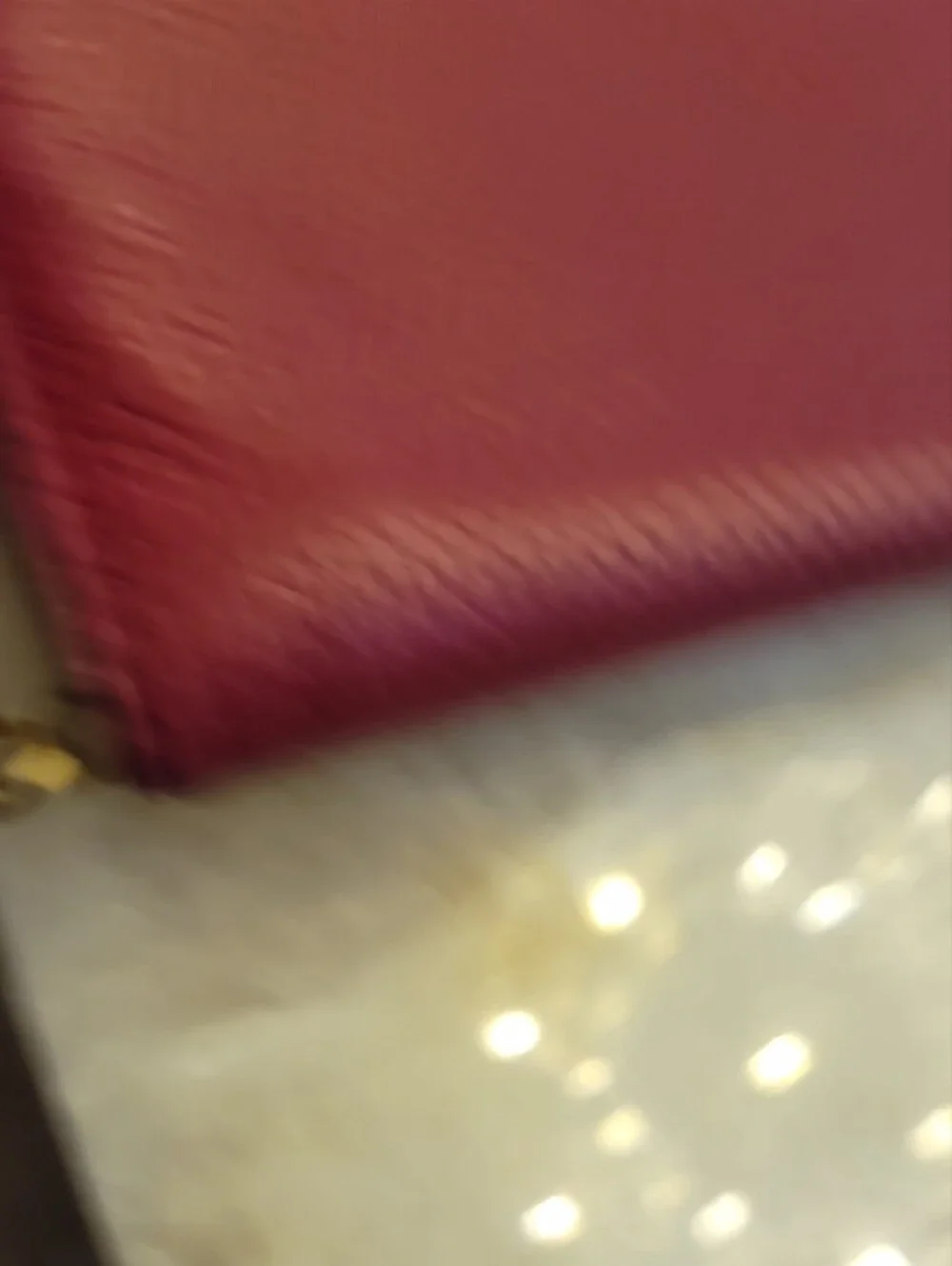Michael Kors Cherry Pebbled Leather Clutch With Gold Hardware